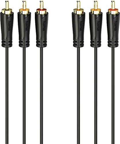 Hama Audio-/Video-Kabel, 3 Cinch-Stecker - 3 Cinch-Stecker, vergoldet, 1,5 m