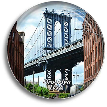 Kühlschrankmagnet USA Amerika Dumbo Brooklyn Glasmagnete für Kühlschrank Souvenirs Niedlicher Kristallmagnet Dekor für Whiteboard Büro Zuhause Geschenk