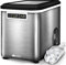 tillvex Eiswürfelmaschine Edelstahl 12 kg - 24 h | Eiswürfelbereiter 2,2 Liter Wassertank | Ice-Maker LED-Display & Selbstreinigungsfunktion | 2 Eiswürfel Größen (Silber)