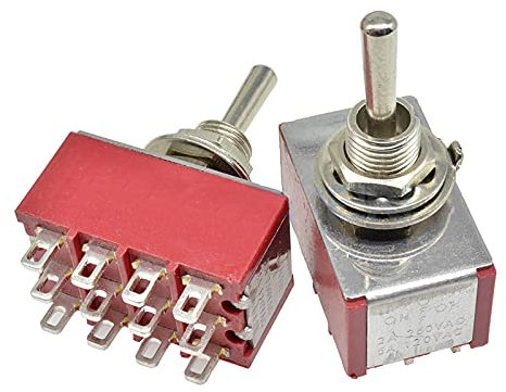 Mini interruttore a levetta - 5 pezzi Micro interruttore a levetta MTS-403 ON-OFF-ON 3 posizioni 12 pin 120V 5A 250V 2A ON-OFF-ON Interruttore a levetta