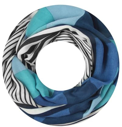 Majea Damen Loop Schal Schlauchschal Halstuch (880025) (blau 11)