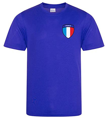 Varsany Fußball-Trikot, für Kinder und Erwachsene, Strass und Vinyl, Frankreich Blau, M