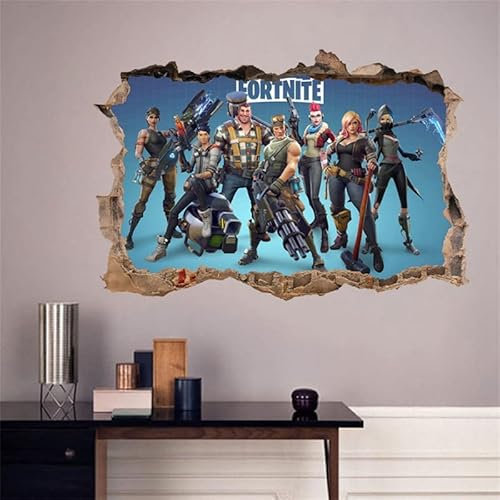 Grenric Autocollant mural 3D pour chambre d'enfant - Décoration murale autocollante pour jeu vidéo - Fournitures de fête d'anniversaire