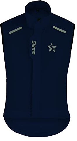Sikma Gilet de cyclisme coupe-vent unisexe haute visibilité pour homme et femme, bleu marine, L