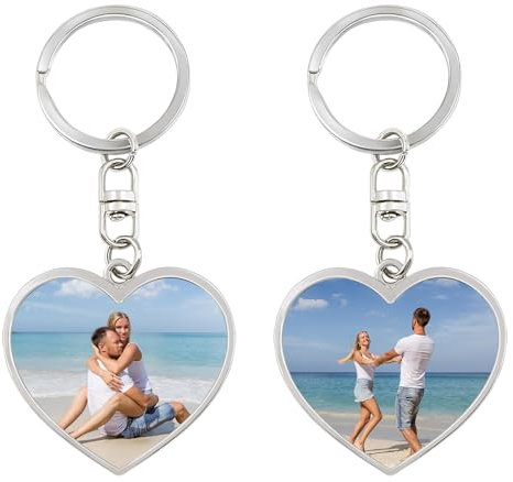 Porte-Clés Personnalisé, Porte Clé Photo Personnalisé, Porte-Clés Personnalisables Anniversaire Datepour Elle Petite Amie Couple Saint Valentin Cadeaux De Noel Halloween