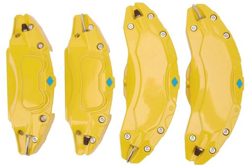 Asixxsix Caliper Covers Fit for Tesla Model Y, 4 Pcs 19in 20in Brake Caliper Cover Aluminium Alloy Wheel Hub Caliper Covers Durable Caliper Protector Replacement for Tesla Model Y (Yellow)