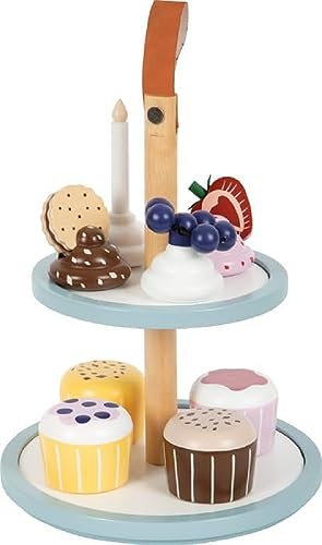 small foot Cupcake Etagere Tasty aus Holz, Zubehör für die Kinderküche und Kaufladen, für Kinder ab 3 Jahren, 12434
