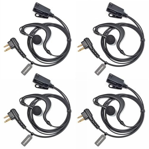 HYSHIKRA Écouteur Compatible pour Motorola DP1400 CP040 GP300 GP88 Radio Talkie-walkie Oreillette avec Micro et PTT pour Garde du Corps de sécurité (Forme G, 4)