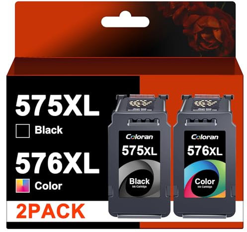 Coloran Druckerpatronen 575 576 XL Wiederaufbereitet für Canon 575 576 Patronen für Canon PIXMA TS3550i Patronen TR4750i TS3551i TR4751i Drucker (576 Schwarz Color)