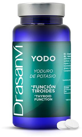 DRASANVI MINERAL YODO | Mineral esencial 500 µg para la función normal Tiroidea| Sistema Nervioso y Metabolismo energetico | Piel sana | Yodo suplemento | 90 comprimidos de Yodo = 90 días