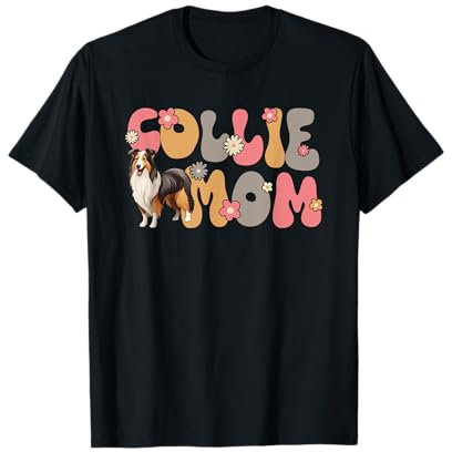 Langhaarcollie Groovy World's best Collie Mom T-Shirt