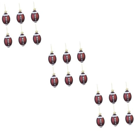 PRETYZOOM Auto- 18 Mini-Weihnachtsbaum-Autodekorationen Halloween-Dekorationen Innen-Weihnachtskugel-Ornamente Rugby-Weihnachtsdekorationen 4 Juli-Dekorationen Dekorative Kugel-Gadgets