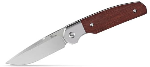 YF SMART® Front-Flipper-Klappmesser, Herrenmesser, D2-Klinge mit hochwertigem Holzgriff und tiefem Taschenclip, Camping-Jagd-Taschenmesser, EDC-Messer-Gentlemen-Folder mit (small)