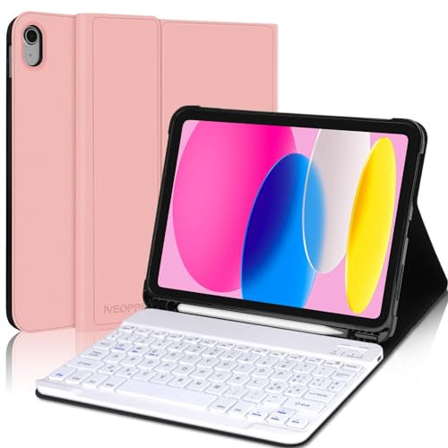 IVEOPPE Tastiera iPad 10 Generazione 10.9 2022/11 Generazione A16 2025, Cover Tastiera Italiano QWERTY Bluetooth Staccabile Magnetica per iPad 10 Generazione/(A16) 11 Generation 2025 11, Oro rosa