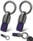 Whtawtaw 2 Pcs Purple Keychain, Leather Zinc Key Fob Holder with Detachable Design, Unisex