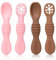 OUDQFCJ 4pcs Cucchiaino Svezzamento Silicone Precucchiai per Neonati senza BPA Cucchiai per Apprendimento per Bambini con Scanalature della Dentizione per Bambini Fase 1 + Fase 2