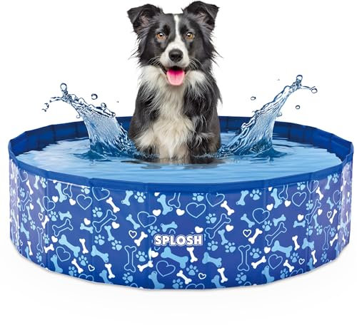 Splosh Dog Paddling Pool - Foldable Dog Swimming Pool For Small, Medium Dogs - Extra Thick Material Suitable For Dogs - Size 80cm x 20cm