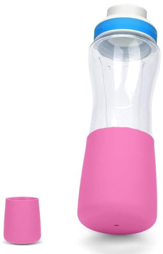 Silikon Hülle kompatibel mit Cirkul 22oz Wasserflasche Water Bottle Sleeve Cover Kratzfest, 22oz Flaschenhülse für Cirkul Kunststoff und Edelstahlflasche (1 Pink,9 * 8 * 8CM)