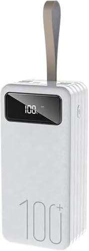 Power Bank 80000mAh per campeggio all'aperto Caricabatterie portatile con ricarica ad alta velocità 2.1A Batteria esterna con display LED per telefoni tablet, 800000 mAh, Bianco