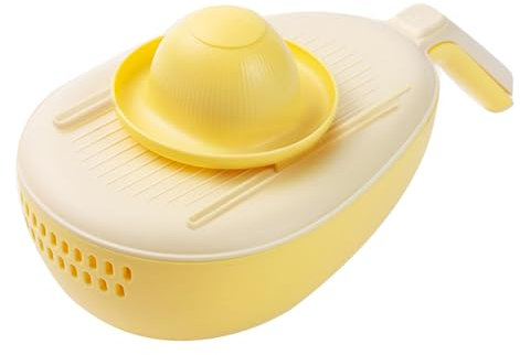 Handheld Multifunctional Anti Injury Potato Carrot Cucumber shredding Slicing Pattern Machine for Home Kitchen Commercial Restaurant (Yellow)