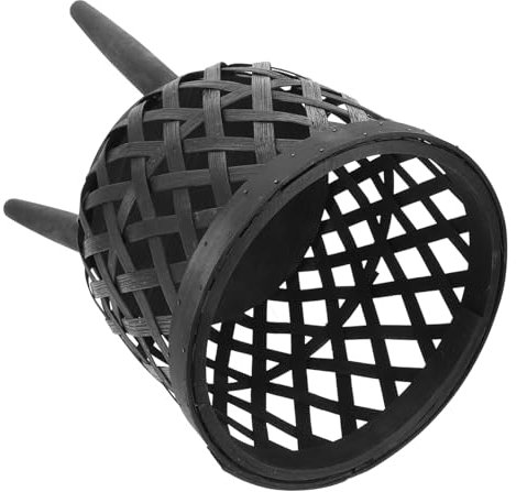 PHENOFICE Woven Planter and Wood Plant Pot Basket Indoor Balcony Flowerpot Stand Handwoven Wooden Plant Display Rack for Succulent Pots and Bonsai Holder