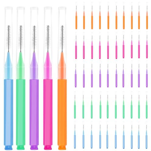50 pcs Interdental Brush for Cleaning Braces Floss Picks Flossers for Braces Teeth Kit Toothpicks Flossing Head Cleaning Tool