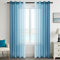 MRTREES Gardinen Voile mit Ösen Wohnzimmer Modern 2er Set Farbverlauf Tealblau, Vorhang Transparent Ösenschal 245 cm Lang 140 cm Breit Vorhänge Durchsichtig für Schlafzimmer Kinderzimmer