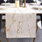 ViaElayu Tischläufer Modern Weiß Gold Marmor Textur Abstrakte Abwaschbar Outdoor Frühling Landhausstil Vintage Bauernhaus Rechteckige Tischdecke Küche Tisch Läufer Party Deko 40x140 cm