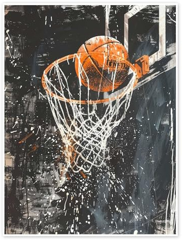 Posterlounge Basketball Dreaming Poster | 30 x 40 cm von DejaReve Schwarz Wandbilder Wanddeko