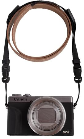 VOVMOEYA Camera Neck Strap,G7X MARK III body strap PU Shoulder Adjustable Strap for photographers for Fujifilm/for Nikon/for Canon/for Sony/for Minolta/for Panasonic/SLR/DSLR Cameras Texture-COFFEE