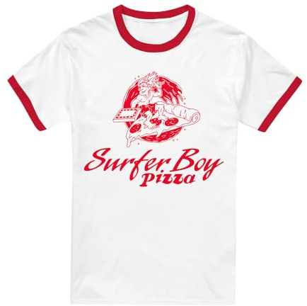 Stranger Things Unisex Stranger Things Surfer Boy Pizza Unisex T Shirt T-Shirt (Pack of 1)