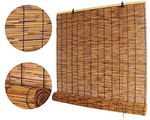 Bambusrollo für Fenster, Gärten, Pavillons, wasserdichte Thermorollos mit atmungsaktiver Konstruktion, 150 x 235 cm
