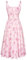 SCARLET DARKNESS Pink Wedding Guest Dress for Women UK Sleeveless Square Neck Tie Front A-Line Rose Pink Floral Summer Dress S