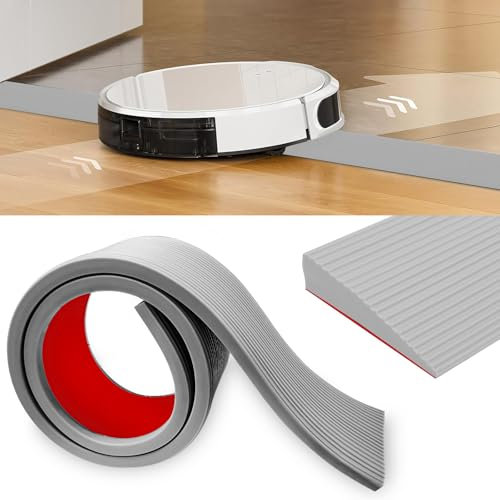 Silikon Türschwellenrampe, 90 x 8 x 2,5 cm Auffahrrampe, Übergangsprofil Selbstklebend, Schwellenrampe, Rollstuhlrampe für Kinderwagen, Rollator oder e Scooter (Grau, 2.5cm Höhe)