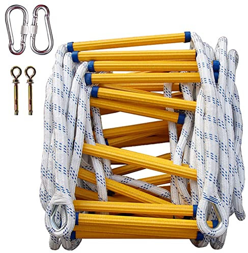 Fire Escape Ladders Fire Escape Ladders, Rope Ladder Fireproof, Emergency Safety Rope Ladders, Heavy Safety Ladders with Carabiners, for Home Climbing Fire Escape/20M/30M