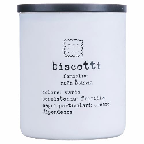 Villa d'Este Home Tivoli 1996 Barattolo biscotti in vetro borosilicato 2 L, coperchio in acciaio inox e plastica PP, Identikit