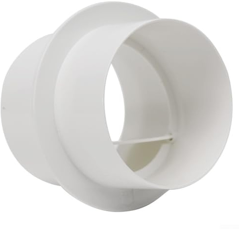 Aprilsunnyzone Clapet anti-retour pour ventilateur d'échappement en PVC - Tube rond anti-reflux - Convient pour la maison et le bureau - Blanc - Différentes tailles disponibles (80 mm)