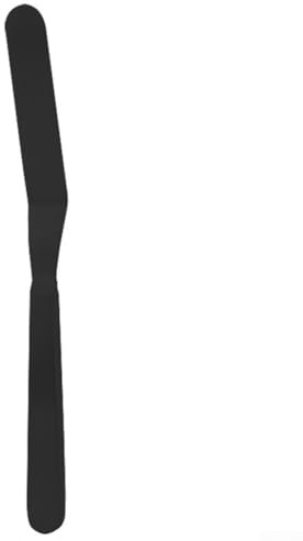 Espátula de acero inoxidable para tartas de 8 pulgadas para esparcir glaseado en ángulo con cómodo mango pulido para hornear y decorar pasteles, 8 pulgadas (Negro)