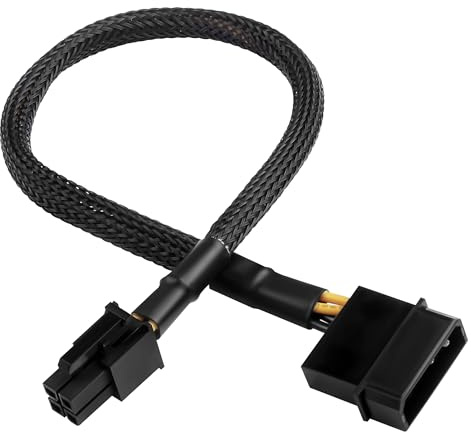ELFJMZP 30 cm ATX 4-poliges Molex auf CPU 4-poliges P4-Netzteilkabel, 18 AWG geflochtene Hülse, kompatibel mit PC DIY/Kompaktgehäuse/alte Netzteilanpassung