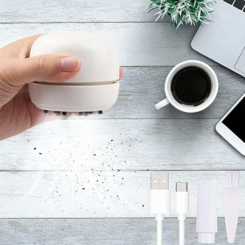 Mini Table Vacuum Cleaner Wireless USB Rechargeable 360° Rotatable Desktop Vacuum Cleaner Portable Mini Desk Hoover Table Dust Sweeper for Keyboard Home School Office High Suction Power