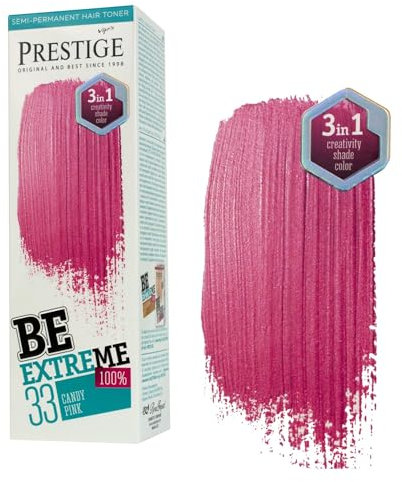Vip's Prestige Be Extreme | Semipermanenter Haartonisierer 33 Karamellrosa | Reines Pigment | Verleiht gefärbten oder grauen Haaren Farbe | Temporäres Ergebnis | Ammoniakfrei, Parabenfrei, PPD-frei