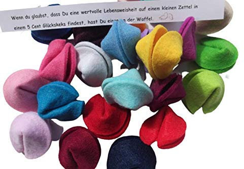 10 Glückskekse aus Filz als Gastgeschenk, Partygeschenk, Geburtstagsgeschenk, für ein Geldgeschenk, zu Weihnachten