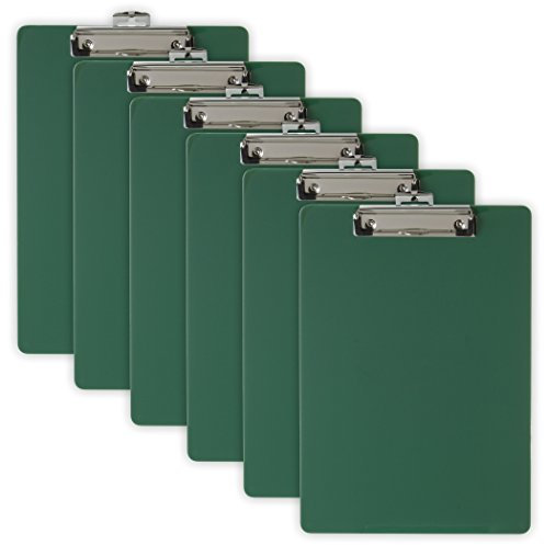 Officemate Klemmbrett aus recyceltem Kunststoff, Buchstabengröße, Grün, 6 Stück (83084)