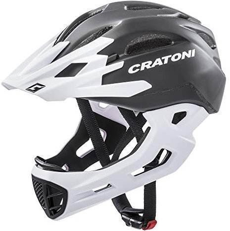 Cratoni Unisex – Erwachsene C-maniac Fahrradhelm, schwarz/weiß matt, L-XL