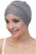 Deresina Headwear W Front Chemo Kopfbedeckung für Damen, Bambus Turban Mützen für Krebspatienten, Kappe fur Chemotherapie (Grau)