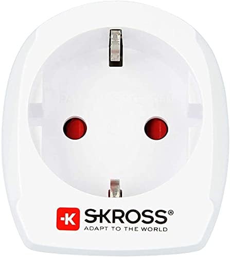 SKROSS | 1.500212-E | L'Europe vers l'Italie | Adaptateur de Voyage - Prises Schuko aux Prises italiennes. Tension et Puissance: 100V–1000W/250V–2500W. Protection Contre Chocs électriques