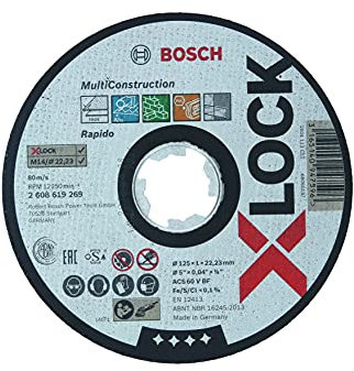 Bosch 1x PRO Multi Construction Cutting Disc for Small Angle Grinder and X-Lock, M14/22.23mm (for Stainless steel, Non-ferrous metals, Ø 125 mm, Professional Accessory Small Angle Grinder)