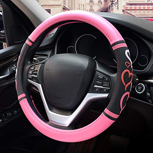 HONCENMAX Frau Lenkradhülle Fahrzeug Lenkradabdeckung Auto Lenkradschutz Fashion - Universal für Auto/LKW/SUV Durchmesser 38cm (15 )