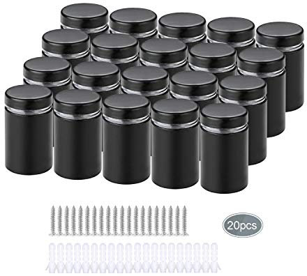 20 pezzi Vite di Vetro Standoff Bulloni Supporto,Distanziali per Targhe,Chiodi Pubblicitari,Acciaio Inox,Vite a Muro per Uffici,Negozi e Mostra Billboard