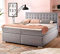 Meise Möbel - Boxspringbett LENNO Boxspring Bonnell mit verdecktem Bettkasten - Hugo 11 Grau, 180x200 cm, 7-ZonenTonnentaschenfederkern 350 H2-3